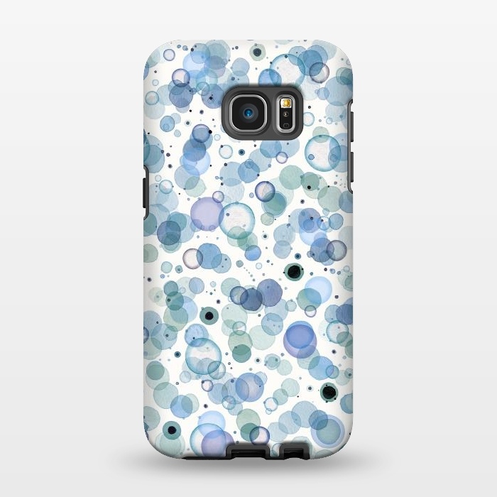 Galaxy S7 EDGE StrongFit Blue Bubbles by Ninola Design