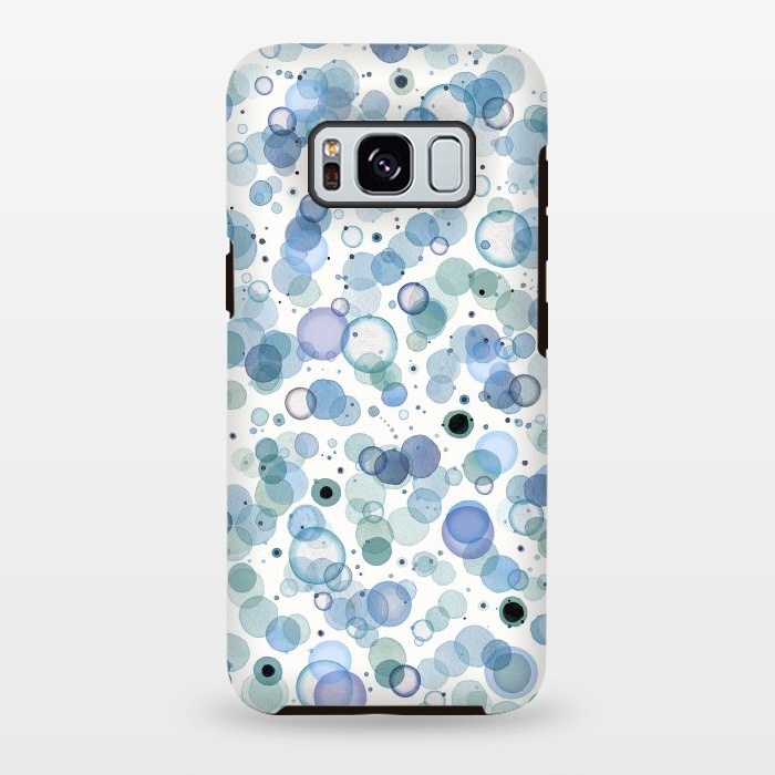 Galaxy S8 plus StrongFit Blue Bubbles by Ninola Design
