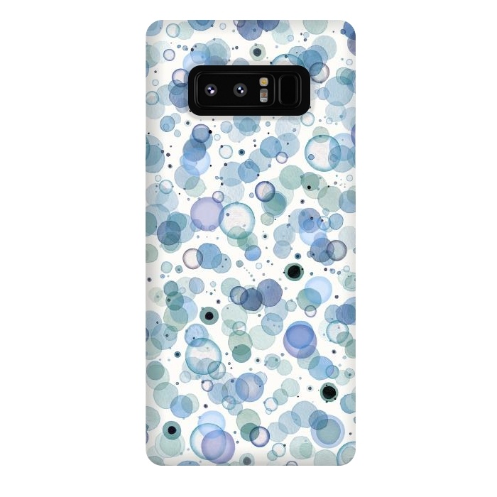 Galaxy Note 8 StrongFit Blue Bubbles by Ninola Design