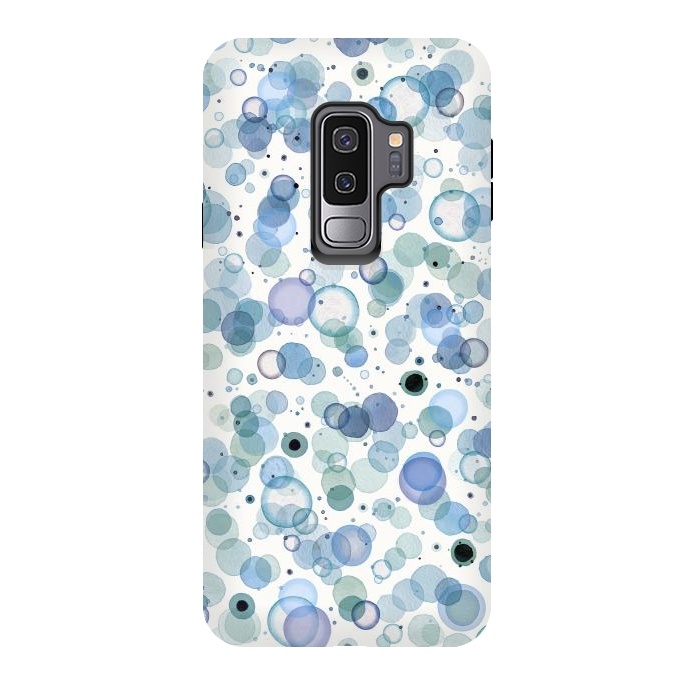 Galaxy S9 plus StrongFit Blue Bubbles by Ninola Design