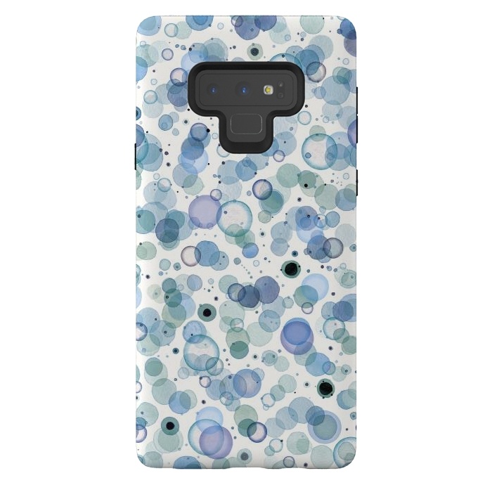 Galaxy Note 9 StrongFit Blue Bubbles by Ninola Design