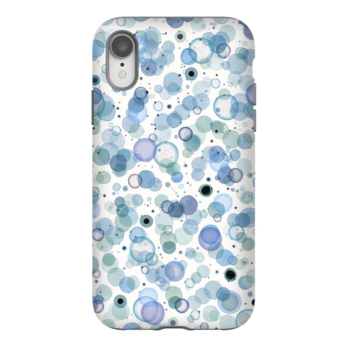 iPhone Xr StrongFit Blue Bubbles by Ninola Design