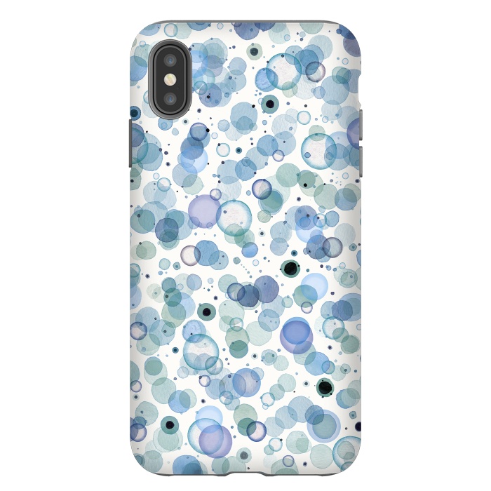 iPhone Xs Max StrongFit Blue Bubbles by Ninola Design