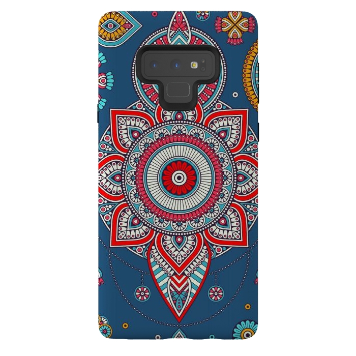 Galaxy Note 9 StrongFit Blue Mandala Of The Indians  by ArtsCase