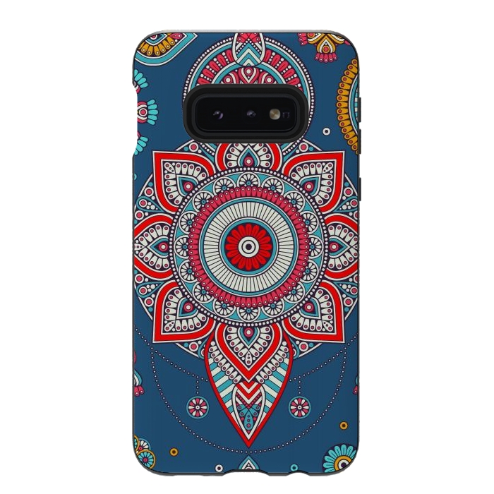 Galaxy S10e StrongFit Blue Mandala Of The Indians  by ArtsCase
