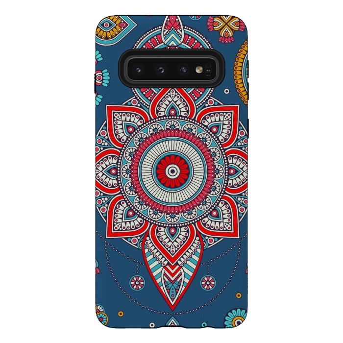 Galaxy S10 StrongFit Blue Mandala Of The Indians  by ArtsCase