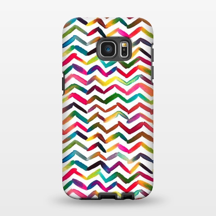 Galaxy S7 EDGE StrongFit Chevron Stripes Multicolored by Ninola Design