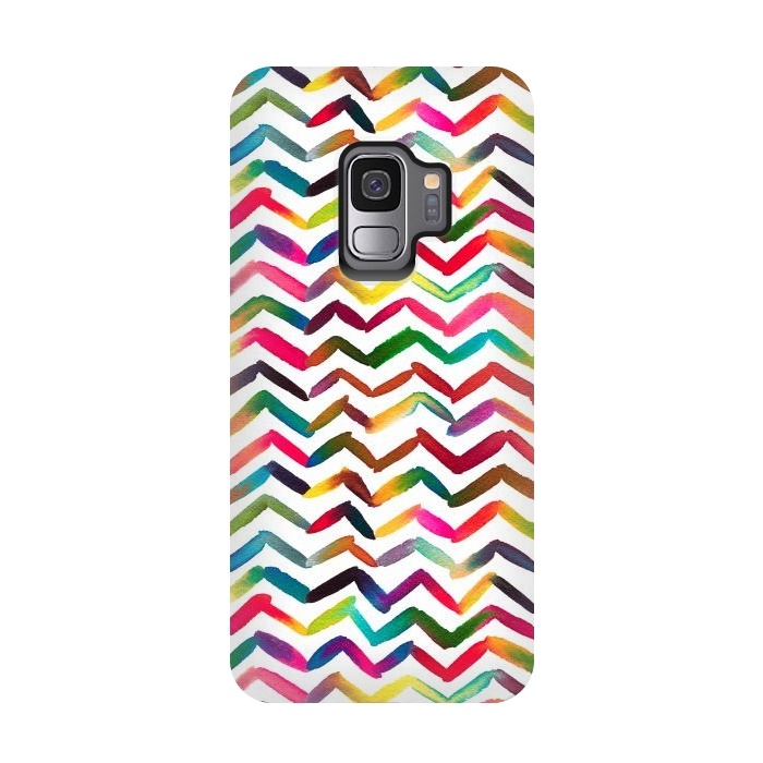 Galaxy S9 StrongFit Chevron Stripes Multicolored by Ninola Design