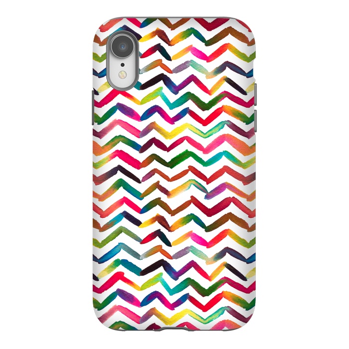 iPhone Xr StrongFit Chevron Stripes Multicolored by Ninola Design