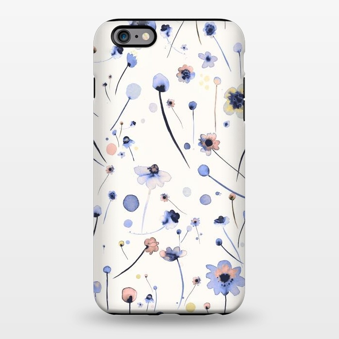 iPhone 6/6s plus StrongFit Blue Soft Flowers by Ninola Design