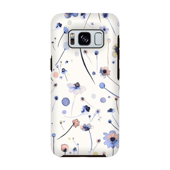 Galaxy S8 StrongFit Blue Soft Flowers by Ninola Design
