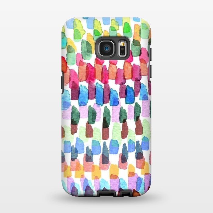 Galaxy S7 EDGE StrongFit Colorful Brushstrokes Stains  by Ninola Design