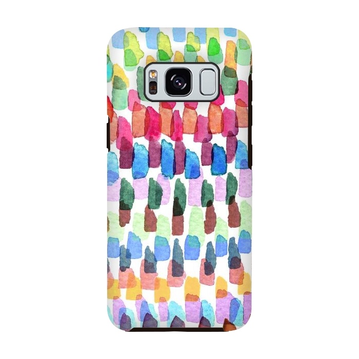 Galaxy S8 StrongFit Colorful Brushstrokes Stains  by Ninola Design
