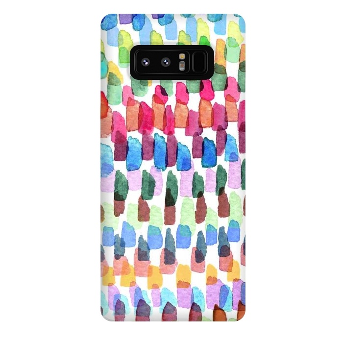 Galaxy Note 8 StrongFit Colorful Brushstrokes Stains  by Ninola Design