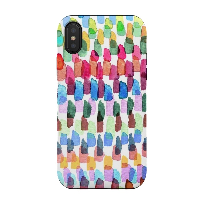 iPhone Xs / X StrongFit Colorful Brushstrokes Stains  by Ninola Design