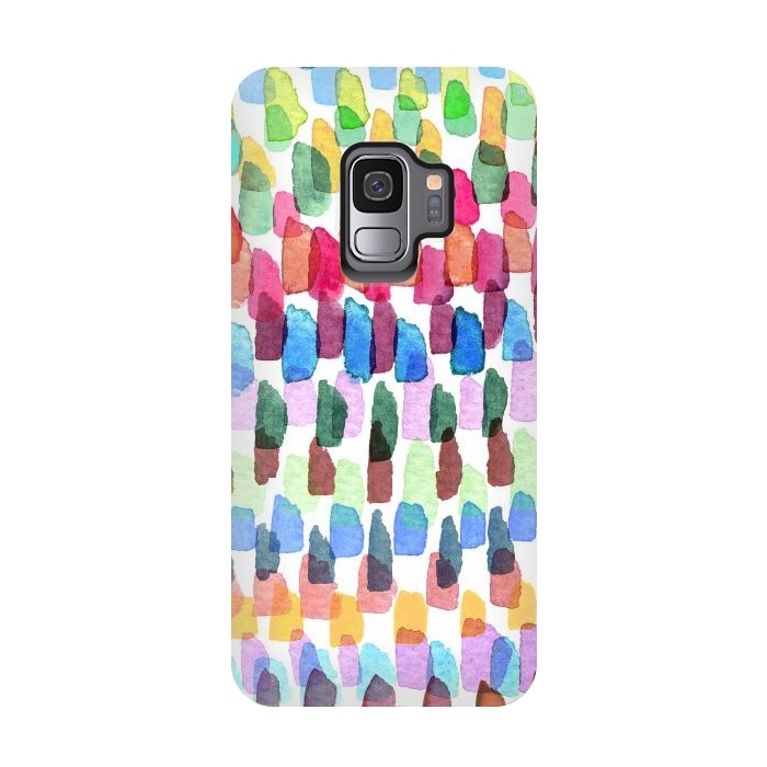 Galaxy S9 StrongFit Colorful Brushstrokes Stains  by Ninola Design