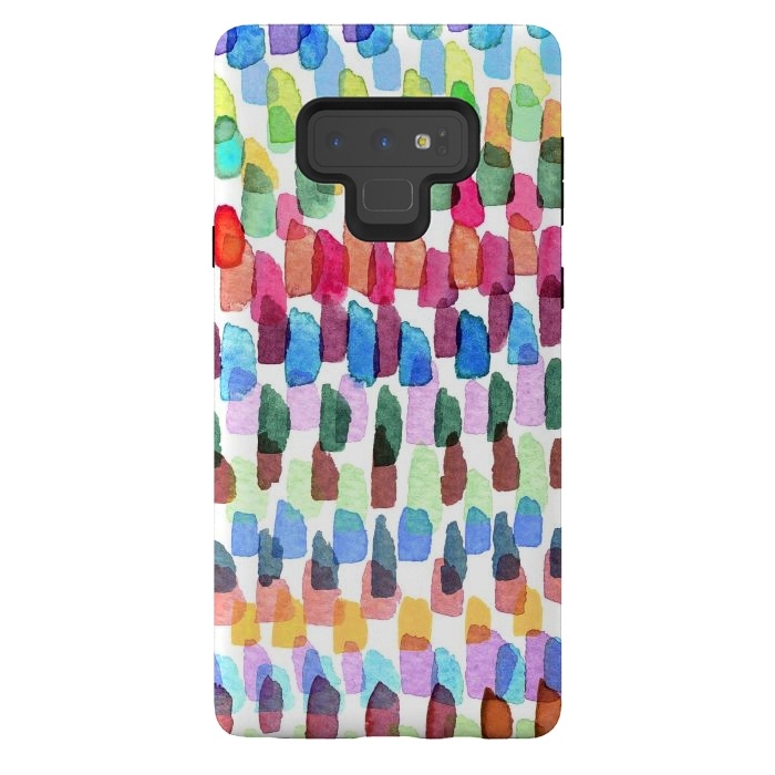 Galaxy Note 9 StrongFit Colorful Brushstrokes Stains  by Ninola Design