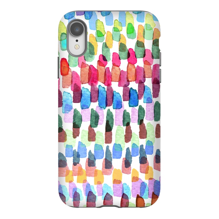 iPhone Xr StrongFit Colorful Brushstrokes Stains  by Ninola Design
