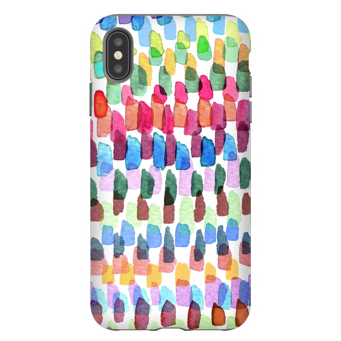 iPhone Xs Max StrongFit Colorful Brushstrokes Stains  by Ninola Design