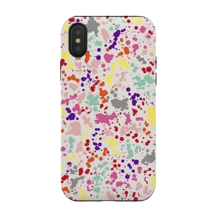 iPhone Xs / X StrongFit Color Splatter Drops by Ninola Design