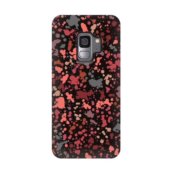 Galaxy S9 StrongFit Color Splatter Drops Red by Ninola Design