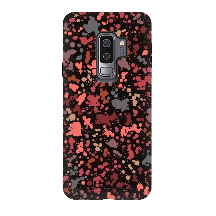 Galaxy S9 plus StrongFit Color Splatter Drops Red by Ninola Design