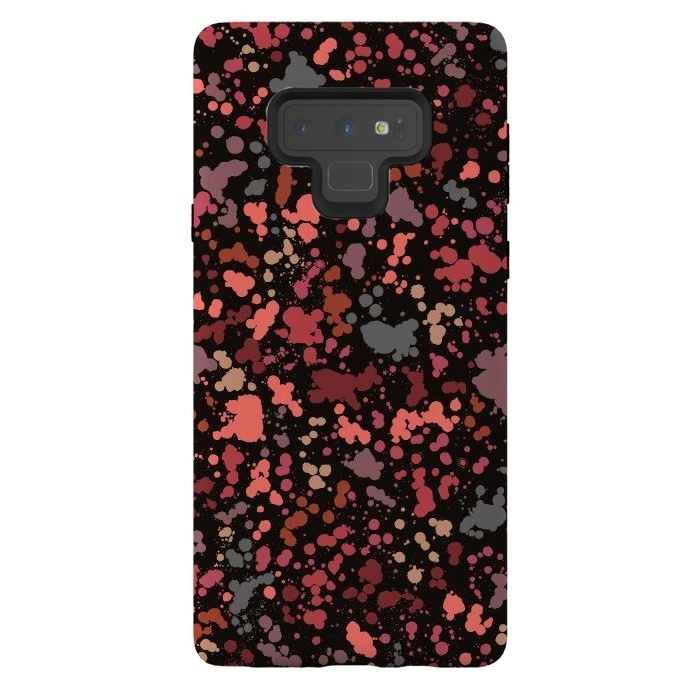 Galaxy Note 9 StrongFit Color Splatter Drops Red by Ninola Design