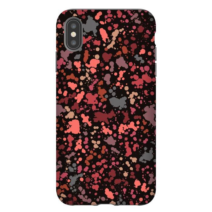 iPhone Xs Max StrongFit Color Splatter Drops Red by Ninola Design