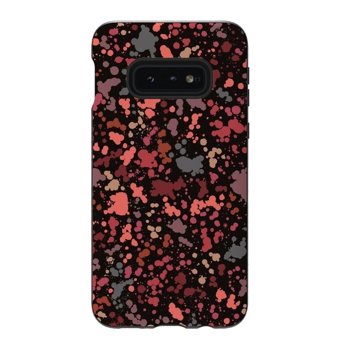 Galaxy S10e StrongFit Color Splatter Drops Red by Ninola Design