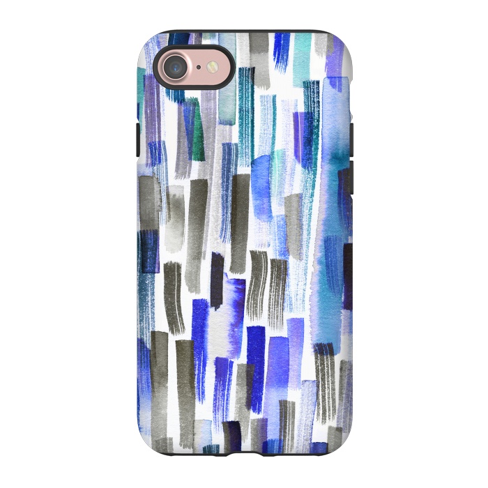 iPhone 7 StrongFit Colorful Brushstrokes Blue by Ninola Design