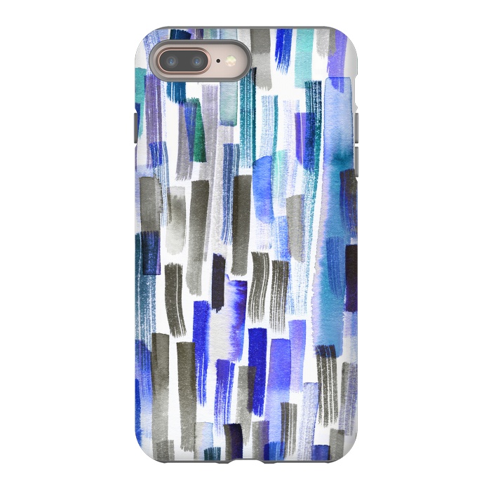 iPhone 7 plus StrongFit Colorful Brushstrokes Blue by Ninola Design