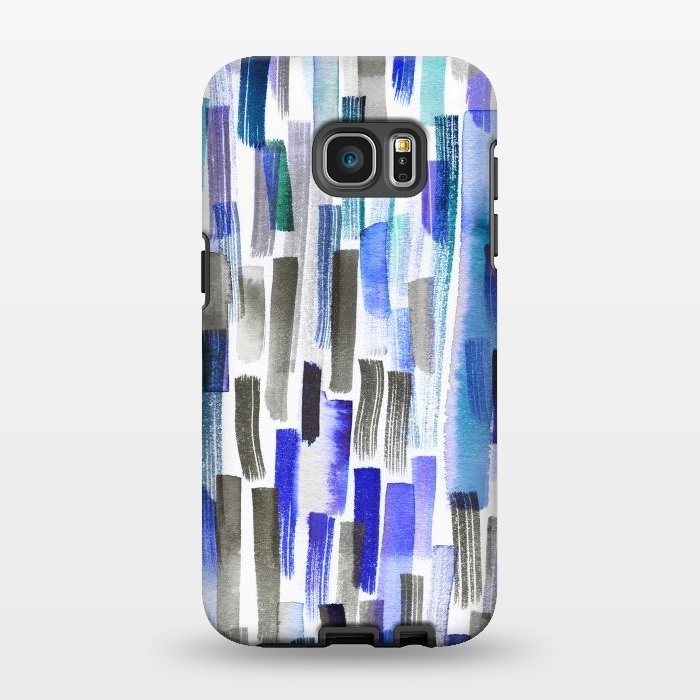 Galaxy S7 EDGE StrongFit Colorful Brushstrokes Blue by Ninola Design