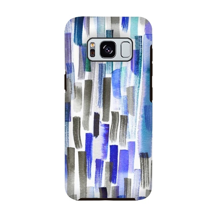 Galaxy S8 StrongFit Colorful Brushstrokes Blue by Ninola Design