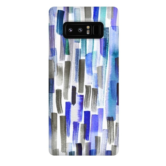 Galaxy Note 8 StrongFit Colorful Brushstrokes Blue by Ninola Design