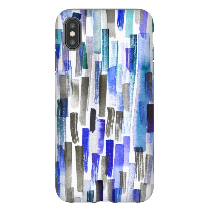 iPhone Xs Max StrongFit Colorful Brushstrokes Blue by Ninola Design