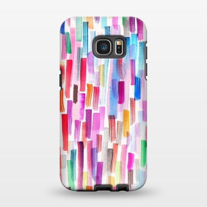 Galaxy S7 EDGE StrongFit Colorful Brushstrokes  by Ninola Design