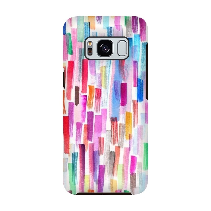 Galaxy S8 StrongFit Colorful Brushstrokes  by Ninola Design