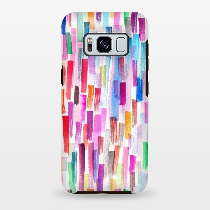 Galaxy S8 plus StrongFit Colorful Brushstrokes  by Ninola Design