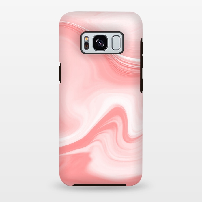 Galaxy S8 plus StrongFit pink marble print by MALLIKA