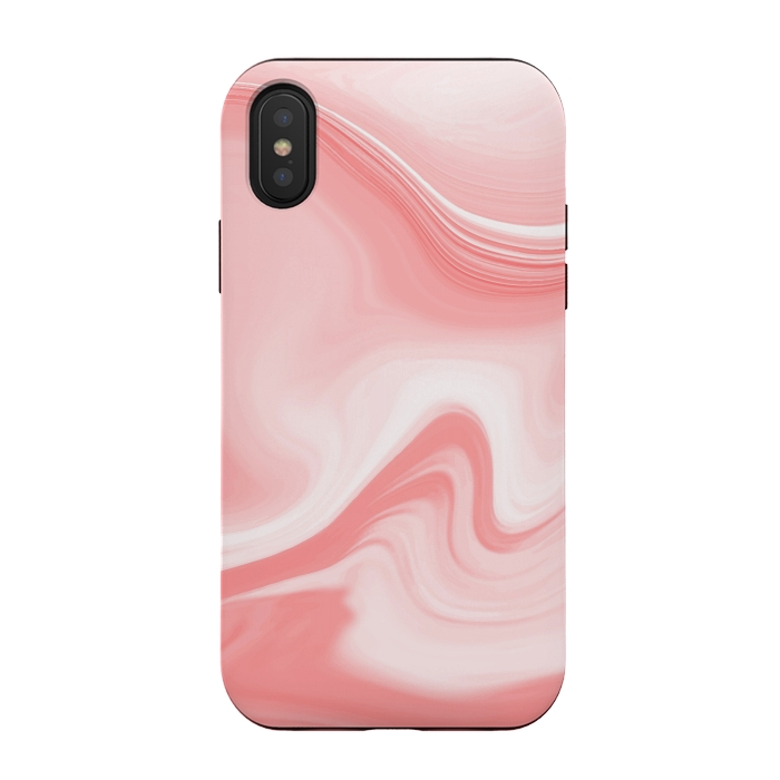 iPhone Xs / X StrongFit pink marble print by MALLIKA