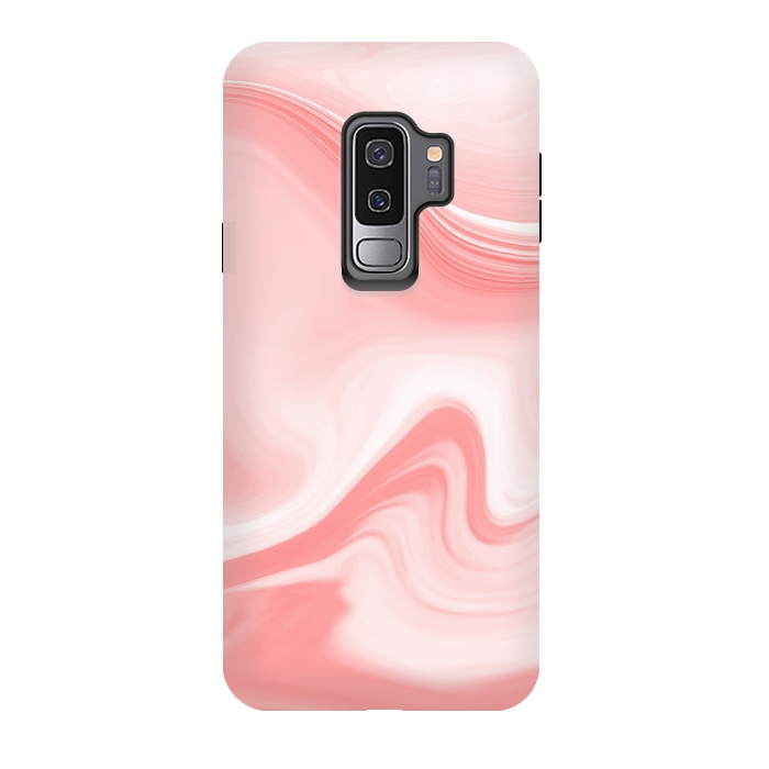Galaxy S9 plus StrongFit pink marble print by MALLIKA