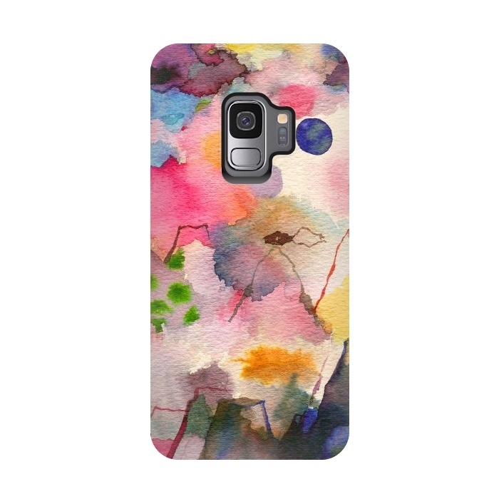 Galaxy S9 StrongFit Watercolor Dreamscape Landscape by Ninola Design