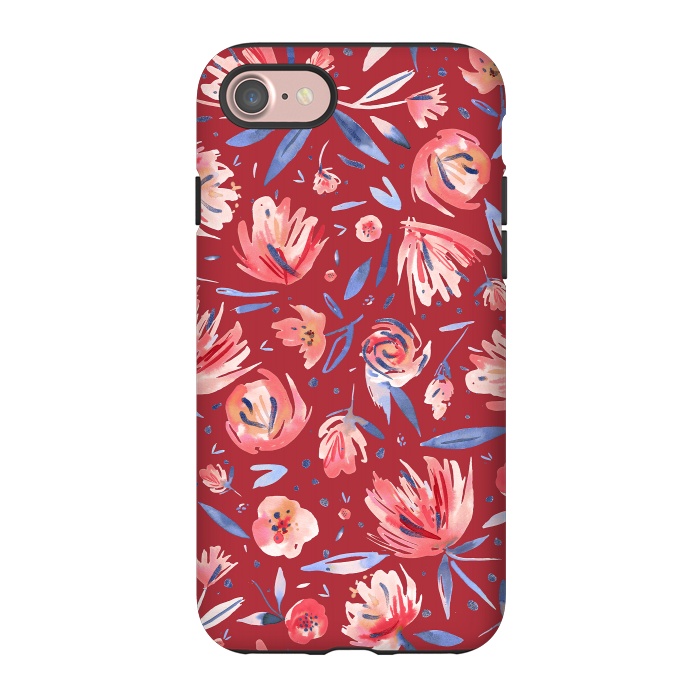iPhone 7 StrongFit Festival Red Peonies by Ninola Design