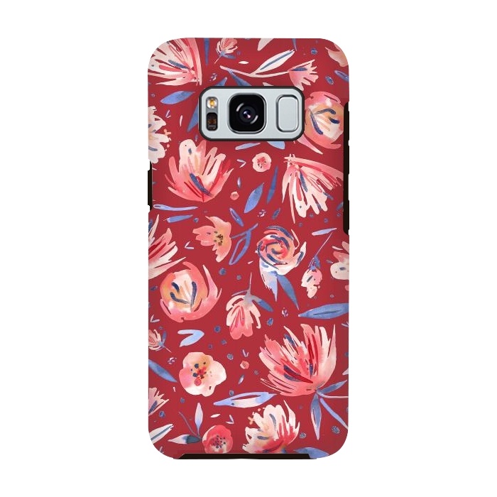 Galaxy S8 StrongFit Festival Red Peonies by Ninola Design