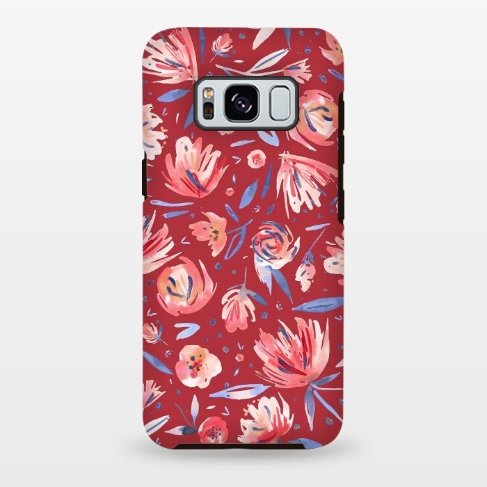 Galaxy S8 plus StrongFit Festival Red Peonies by Ninola Design