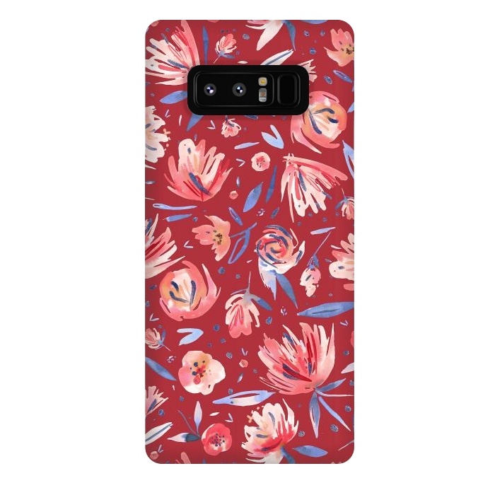 Galaxy Note 8 StrongFit Festival Red Peonies by Ninola Design