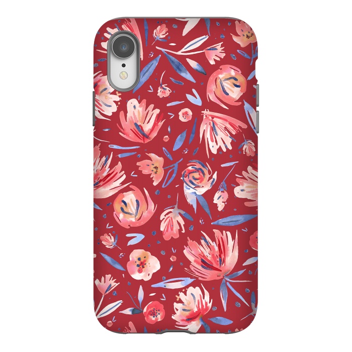 iPhone Xr StrongFit Festival Red Peonies by Ninola Design