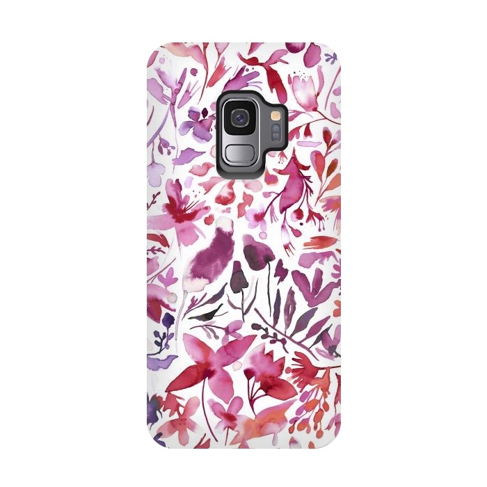 Galaxy S9 StrongFit Flower Plants Coral Ivy by Ninola Design