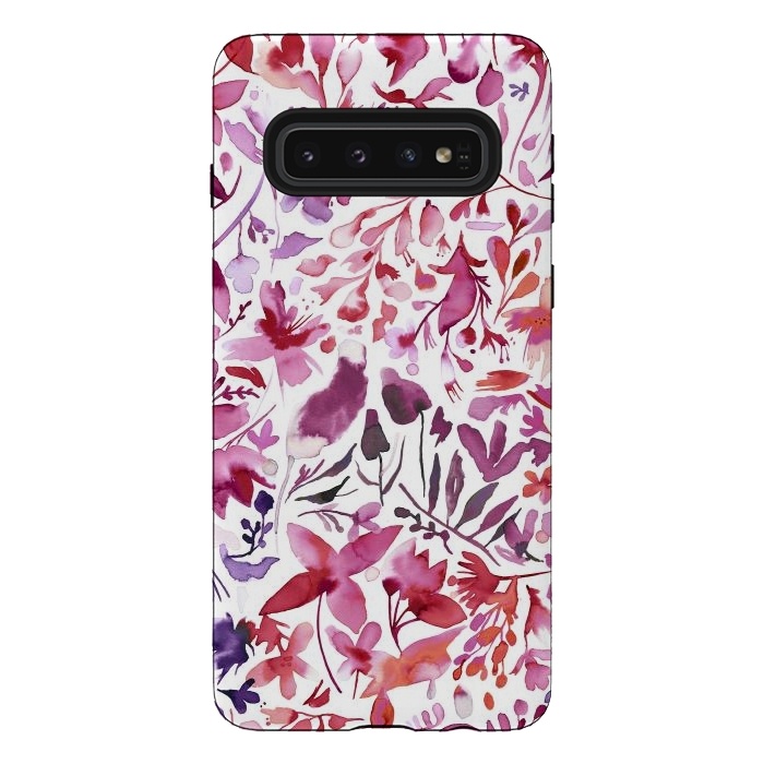 Galaxy S10 StrongFit Flower Plants Coral Ivy by Ninola Design