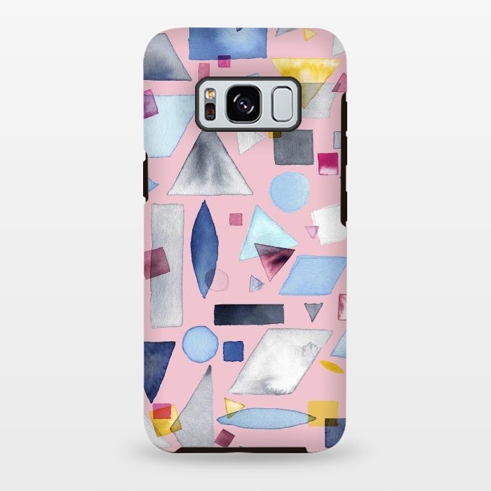 Galaxy S8 plus StrongFit Geometric Pieces Pink by Ninola Design